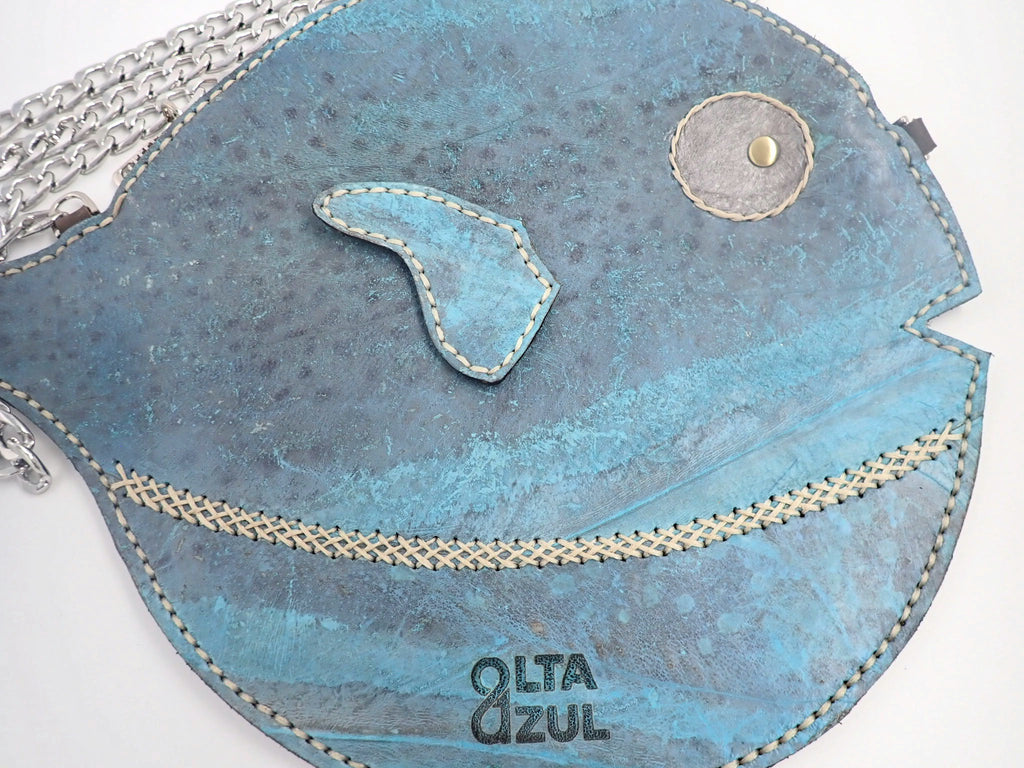 Azul pufferfish purse