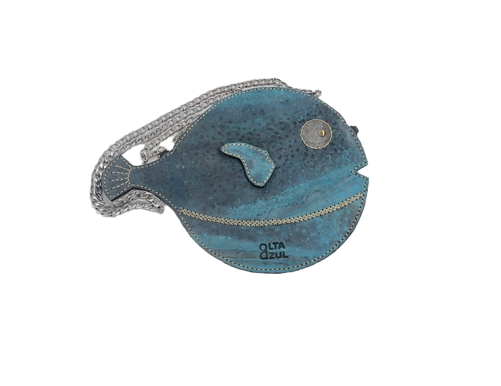 Azul pufferfish purse